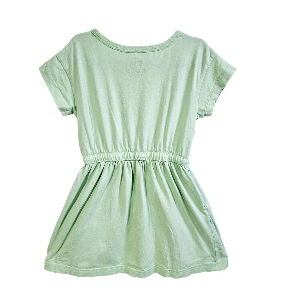 Primary Girls 4-5 Short Sleeve Cinch Waist Dress Light Pastel Green 100% Cotton - Picture 4 of 6
